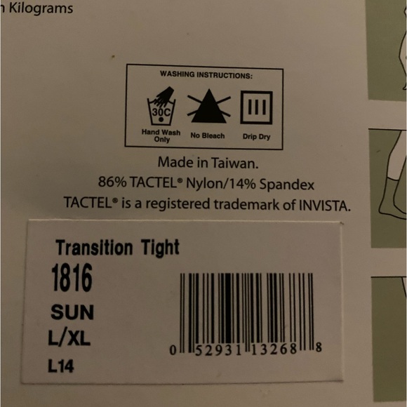 CAPEZIO # 1816 Ultra Soft Transition Tight Dance Tights Color Sun Large L / XL - Picture 3 of 4